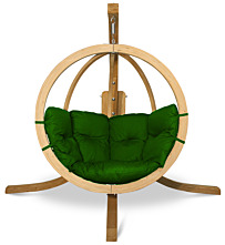 Fotel wiszący z drewna O-ZONE Zielony