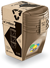 Pojemnik do segregacji odpadów Sortibox ECO Wood brązowy- PROSPERPLAST
