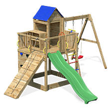 Drewniany plac zabaw z huśtawką dla dzieci Fungoo Treehouse
