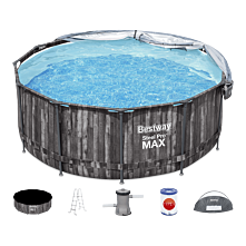 Zestaw basenowy z osłoną Steel Pro Max 3,66 x 1,22m - BESTWAY