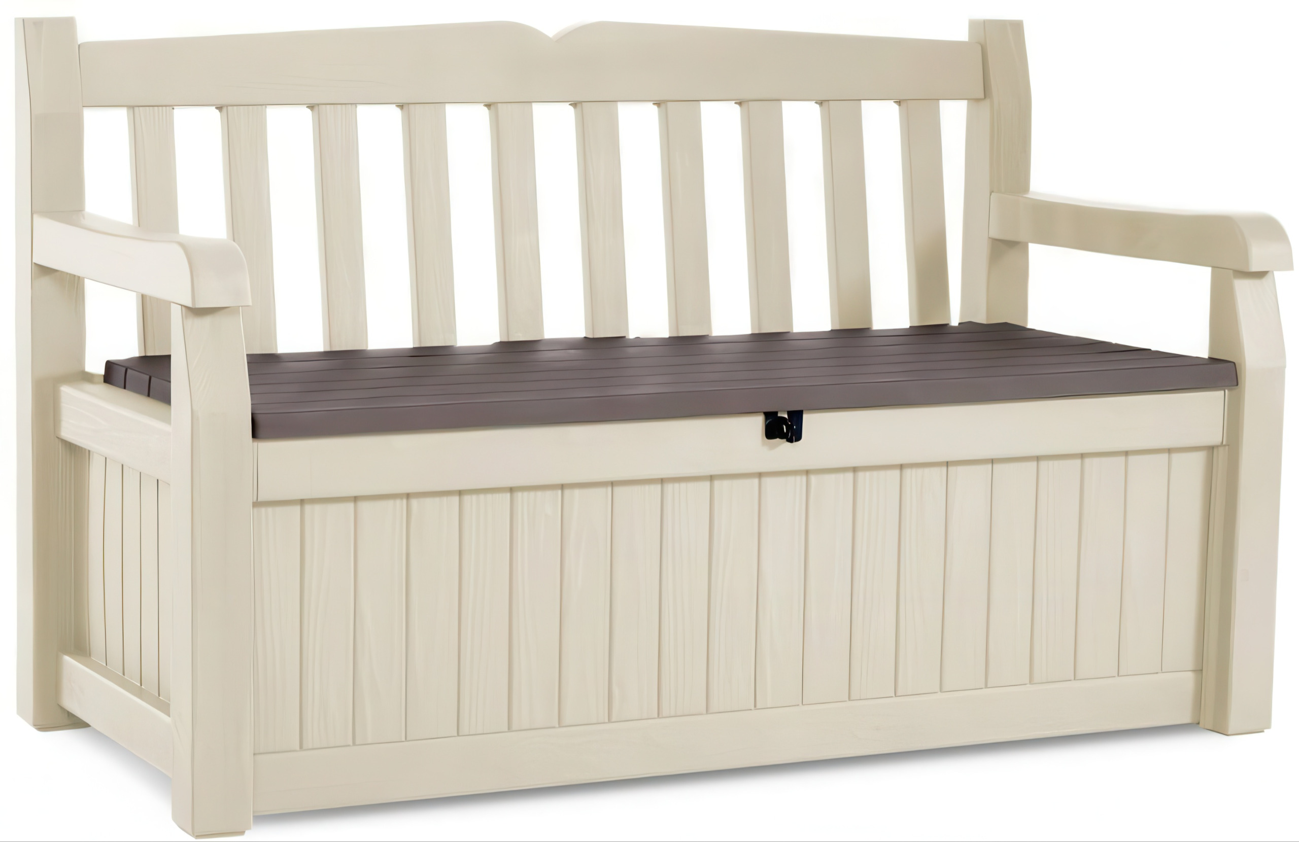 Скриня-лавка Keter EDEN GARDEN BENCH 265L Creme у саду