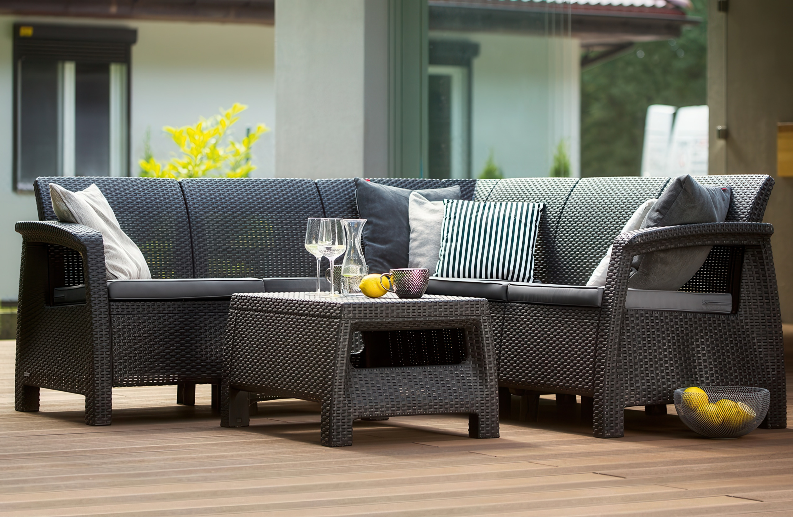 Narożnik ogrodowy Keter Corfu Relax Set Graphite