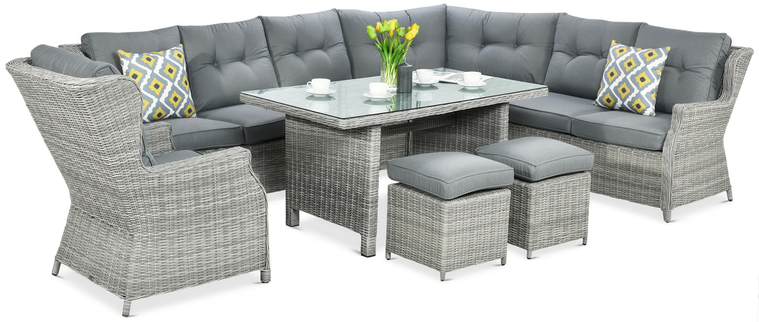 Кутовий диван з техноротангу