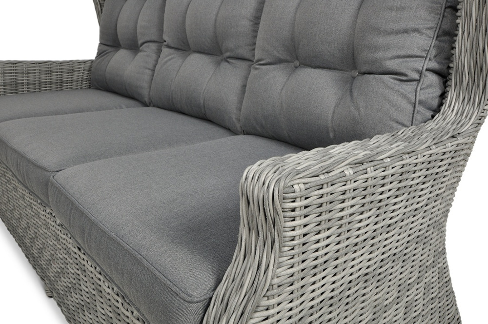 Sofa ogrodowa z technorattanu TRIVENTO 3 Stone Grey