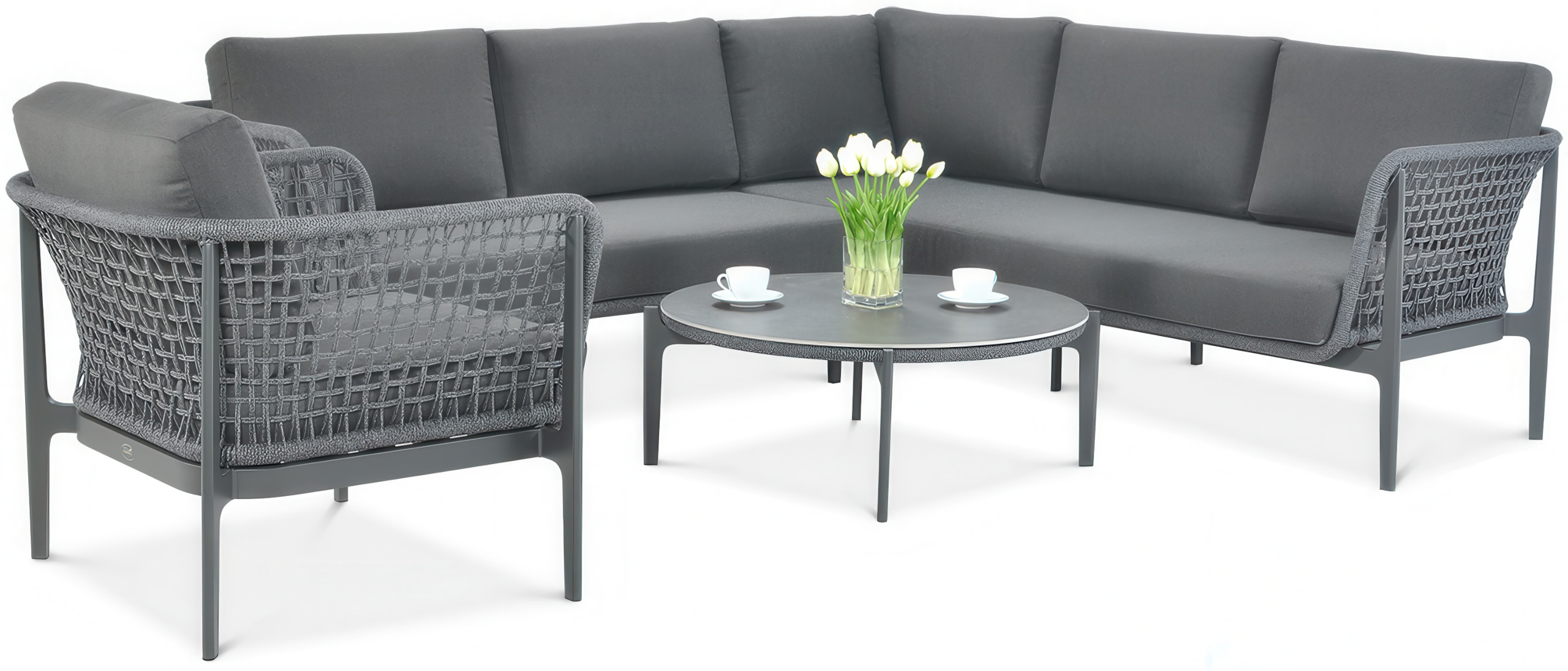 Narożnik wypoczynkowy Emerald + Fotel Grey