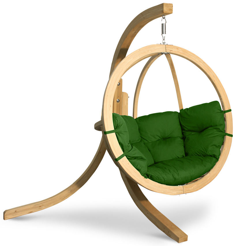 Fotel wiszący z drewna O-ZONE Zielony