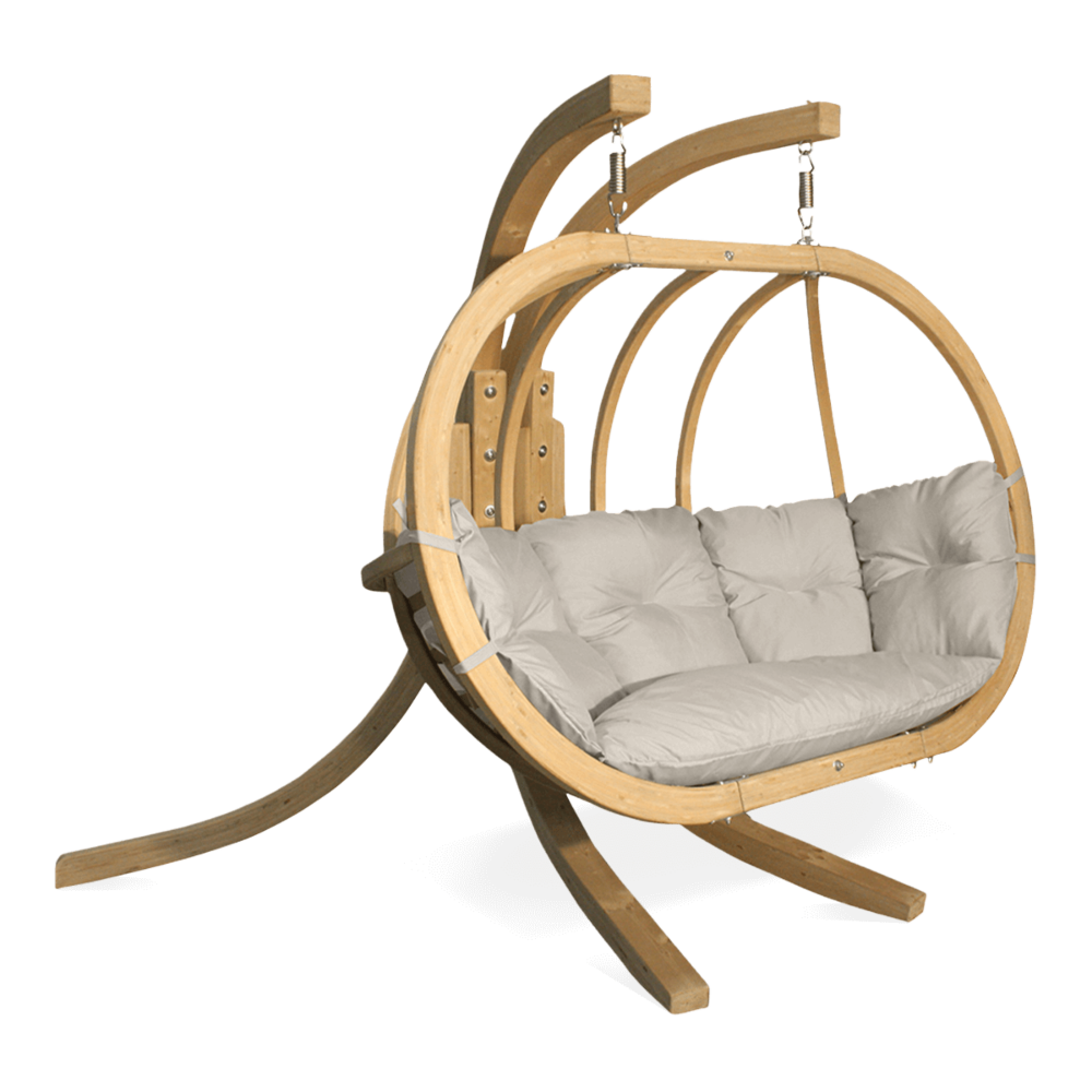 Hamakowy fotel z drewna O-ZONE PREMIER Kremowy