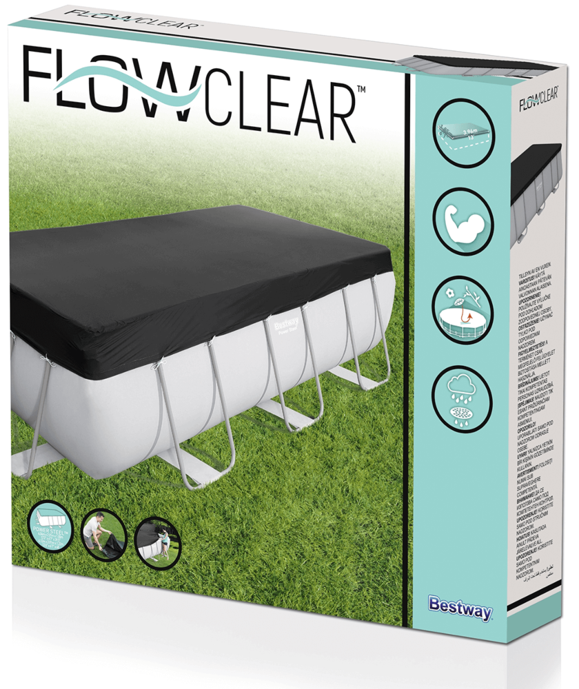 Przykrycie basenu Flowclear 4.04m x 2.01m/4.12m x 2.01m PVC - BESTWAY