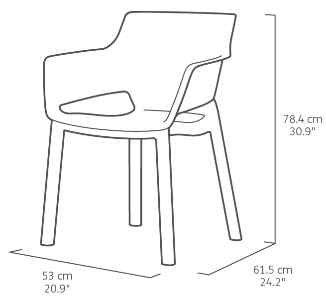 Krzesło do ogrodu EVA Graphite - KETER