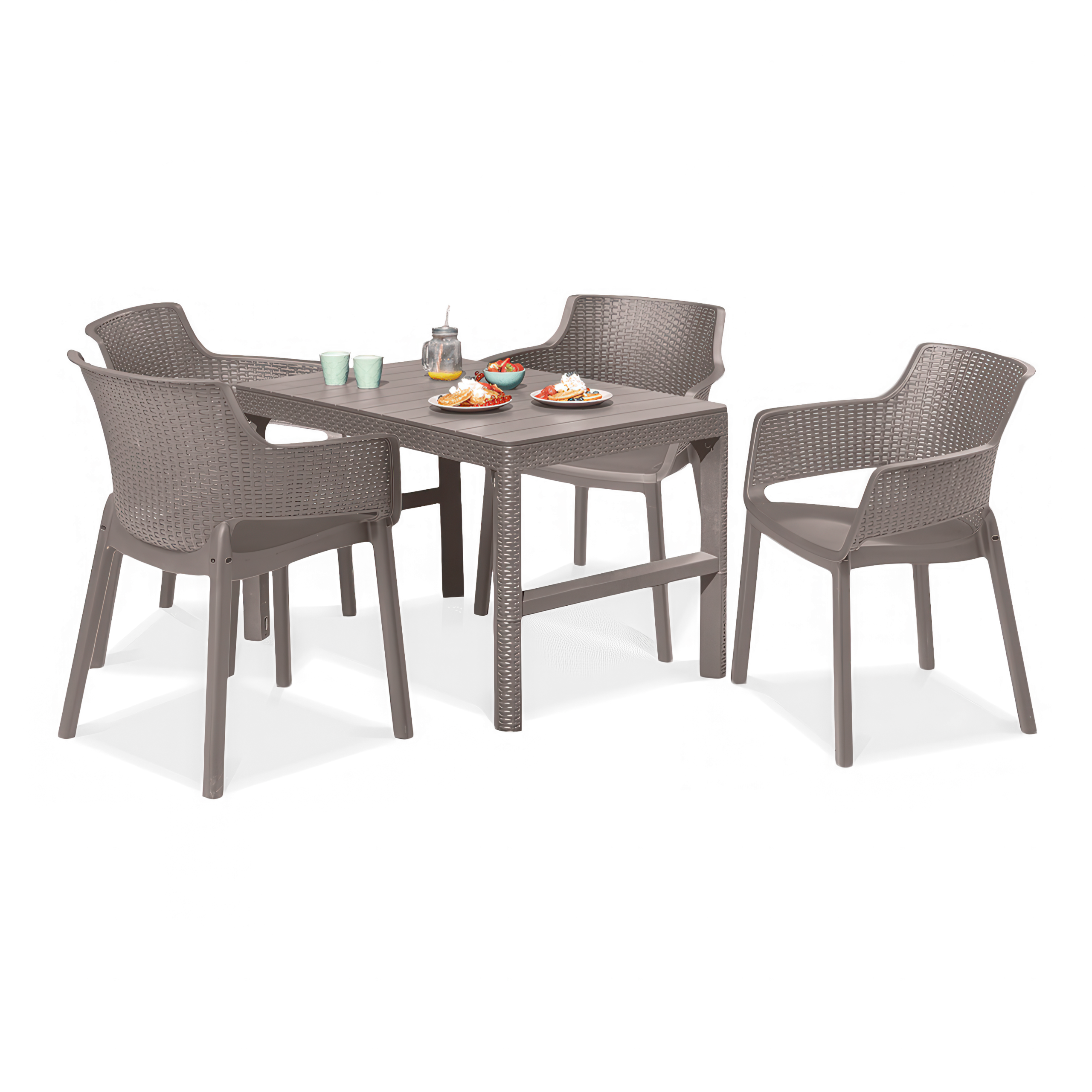 Комплект меблів на балкон Keter Eva/Lyon 4+1 Капучіно