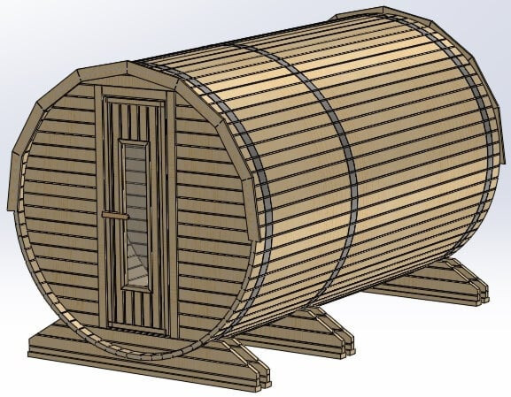 Sauna ogrodowa beczka 240x375 cm - MEGIW