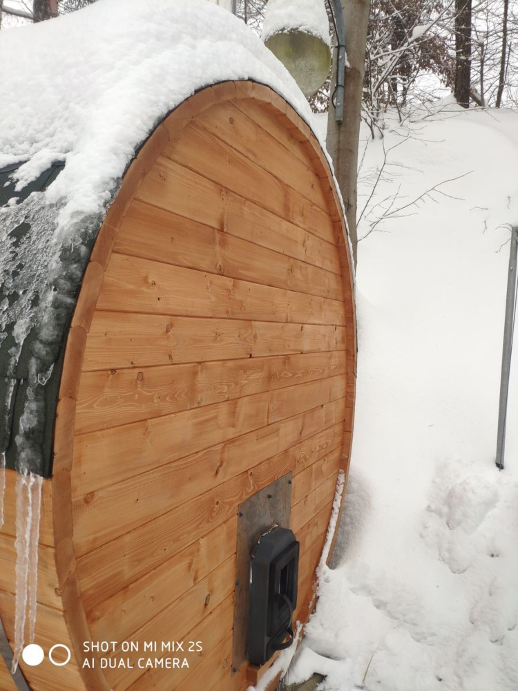 Drewaniana sauna ogrodowa beczka śr.200cm, gł. 250cm - FOCUS GARDEN