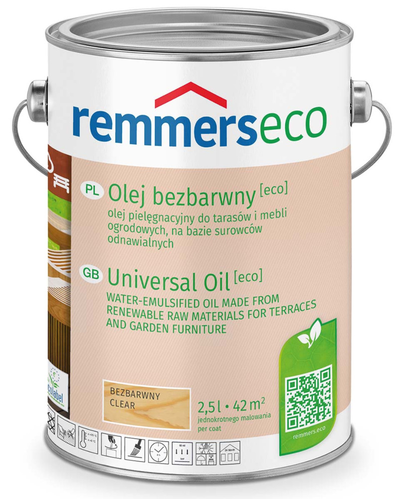 Olej do tarasów i mebli 2,5l Eco Bezbarwny - REMMERS