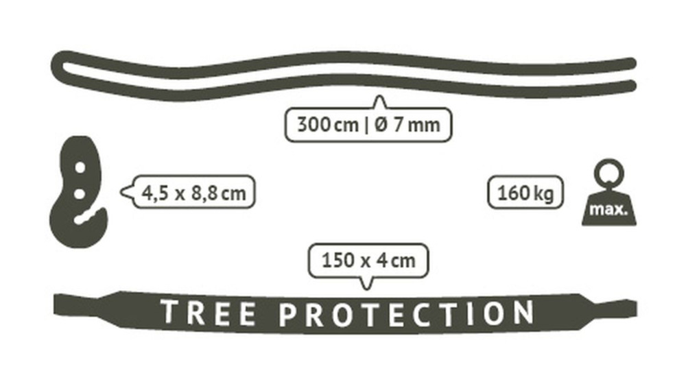 Zestaw montażowy fotela wiszącego TreeMount Black - LA SIESTA