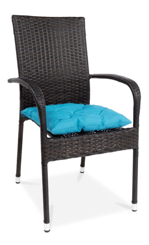 Kwadratowe poduszki na krzesło ogrodowe Curacao Blue 40x40cm 6szt - MOODME