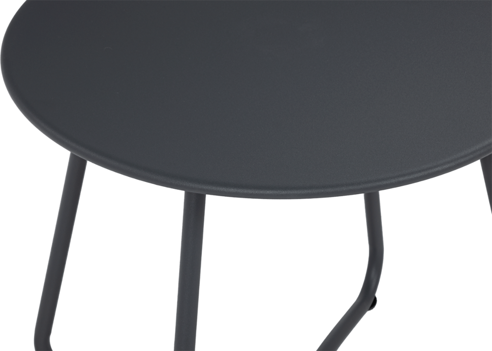 Wizualizacja jasno-szarych foteli z ciemno-szarym stolikiem na tarasie