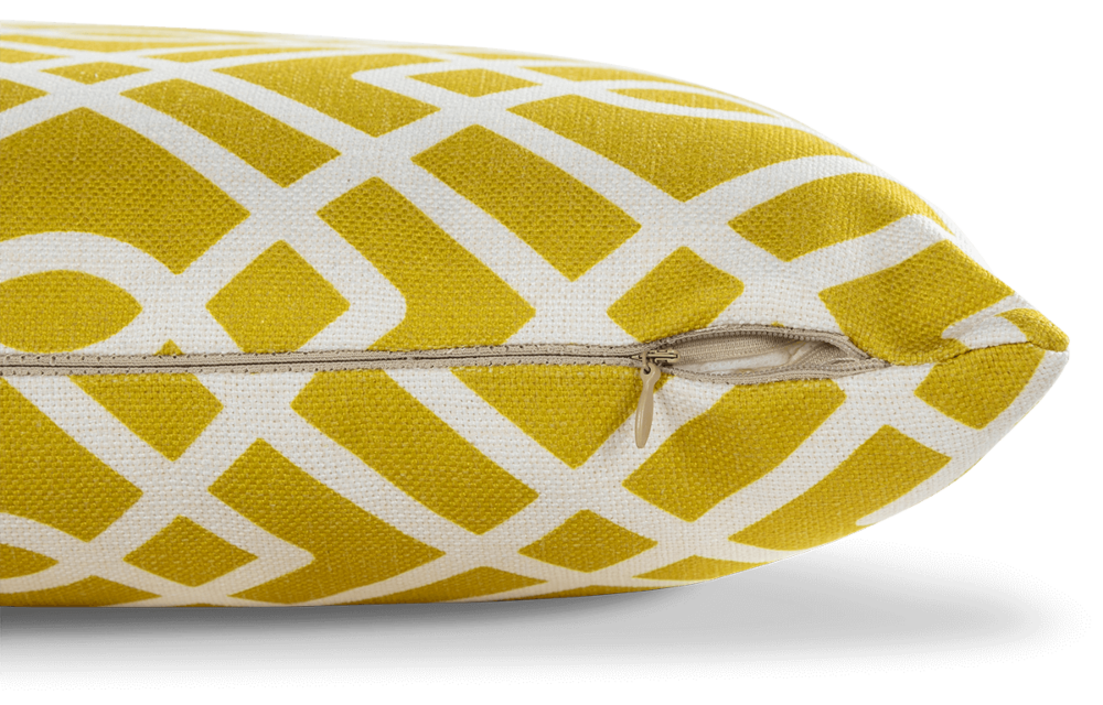 Bok - zamek poduszki dekoracyjnej MoodMe Yellow Sunbrella
