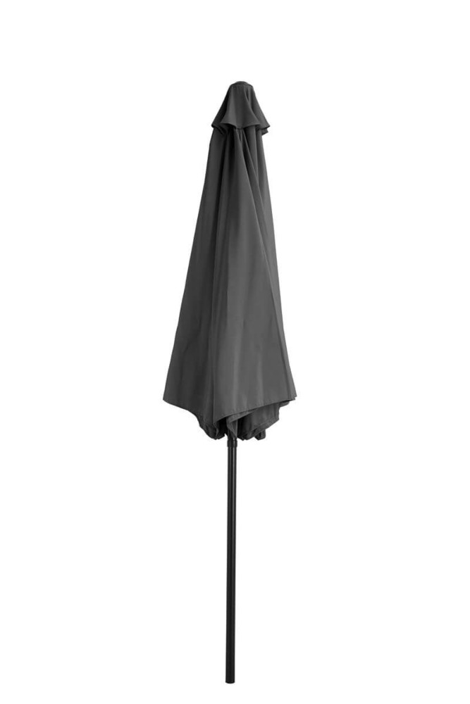 Złożony parasol samos z masztem centralnym w kolorze ciemno szarym