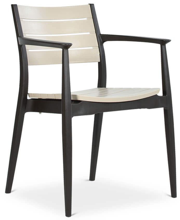 Krzesło z zestawu ogrodowego Novussi REGNUM 4+1 Brown/Cappuccino