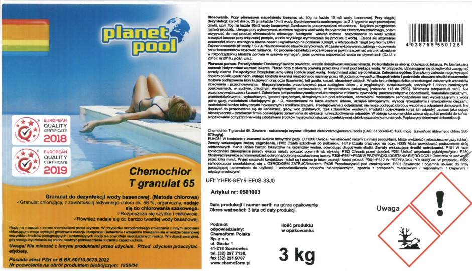 Chemochlor T granulat 65 3kg - CHEMOFORM