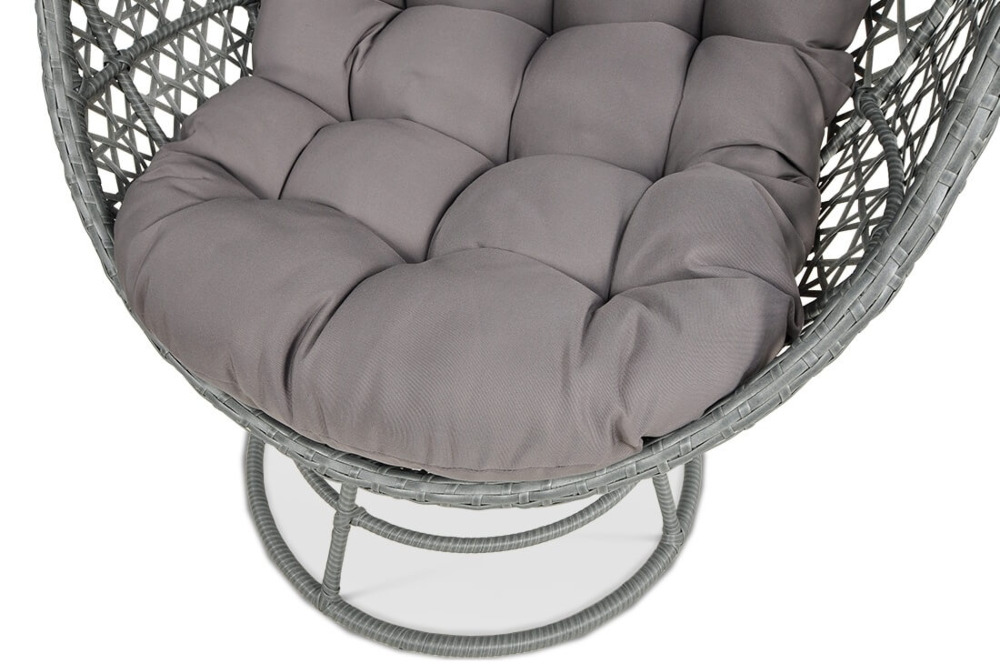 Widok na szare poduszki fotela obrotowego Holiday Grey