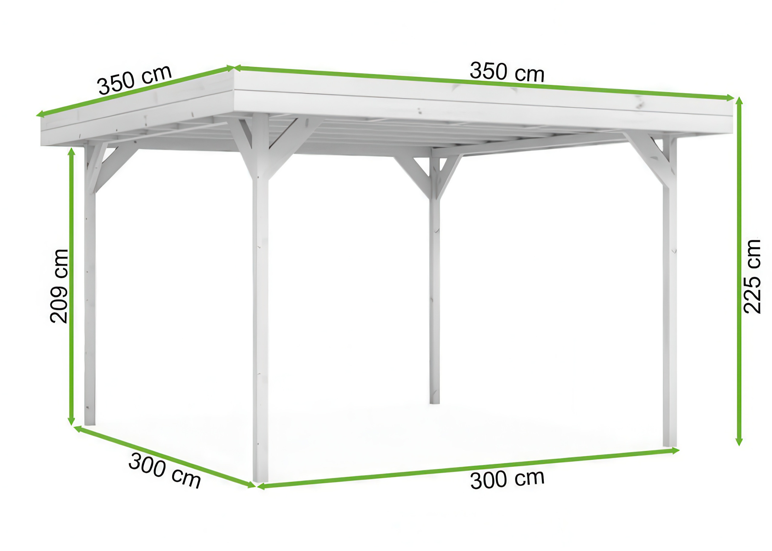 wymiary wiaty ogrodowej IRGA 350x350cm Hardmaister