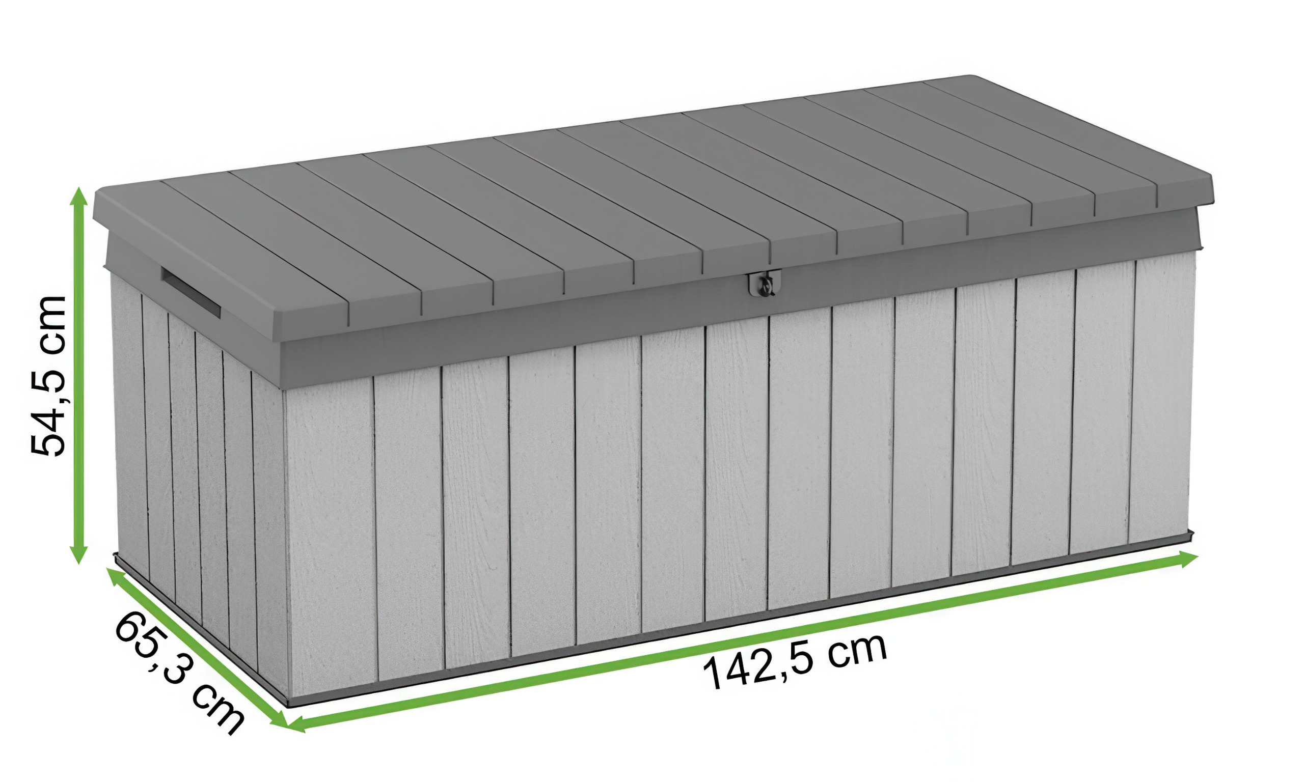 Розміри скрині садової Keter DARWIN BOX 380L Сіра