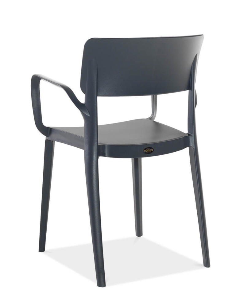 Tył krzesła z zestawu PANORA 4+1 antracyt