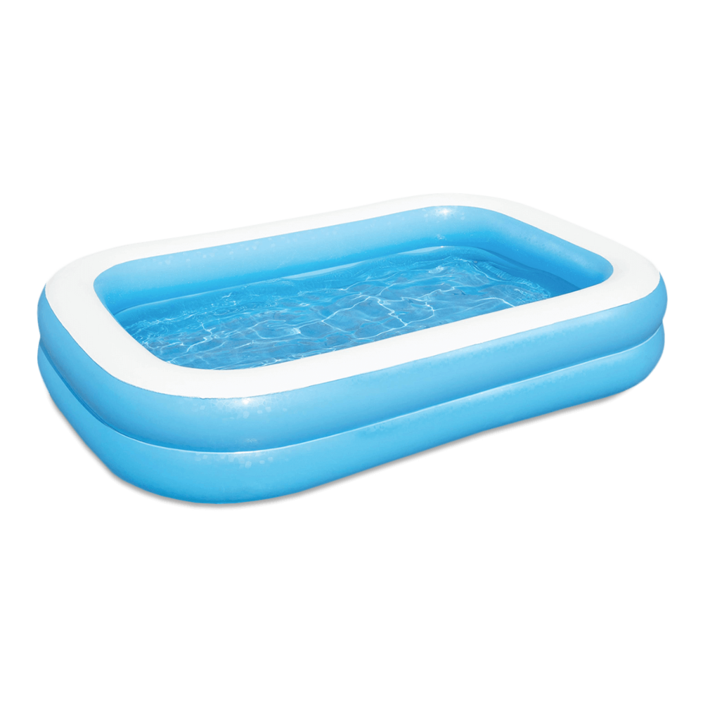 niebieski prostokątny basen dmuchany