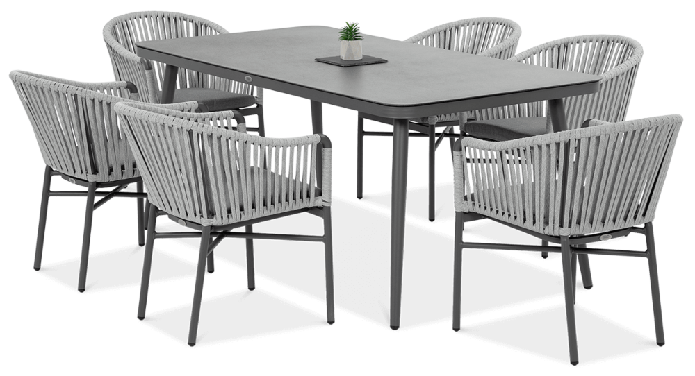 Komplet mebli składający się z sześciu krzeseł i stołu