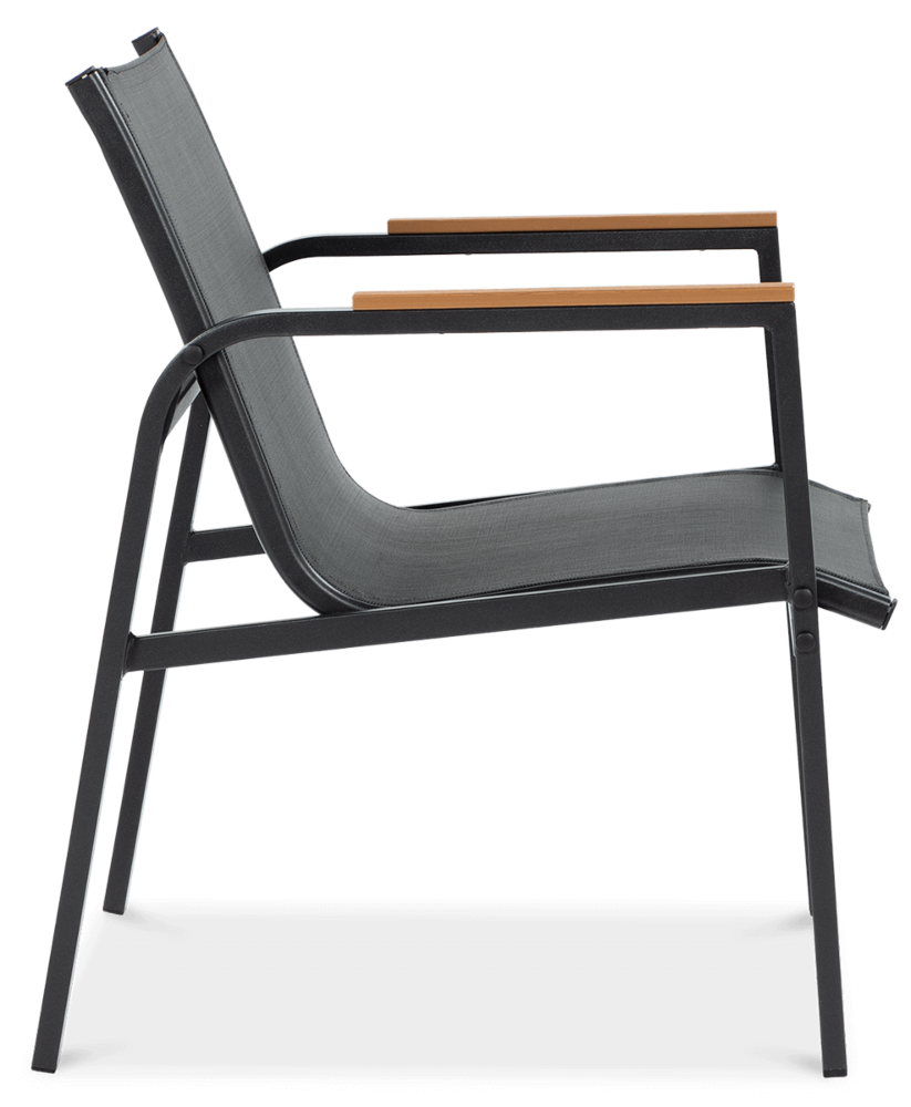 Widok na bok czarnego krzesła