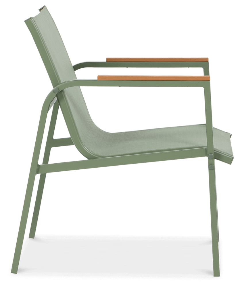 Widok na bok zielonego krzesła