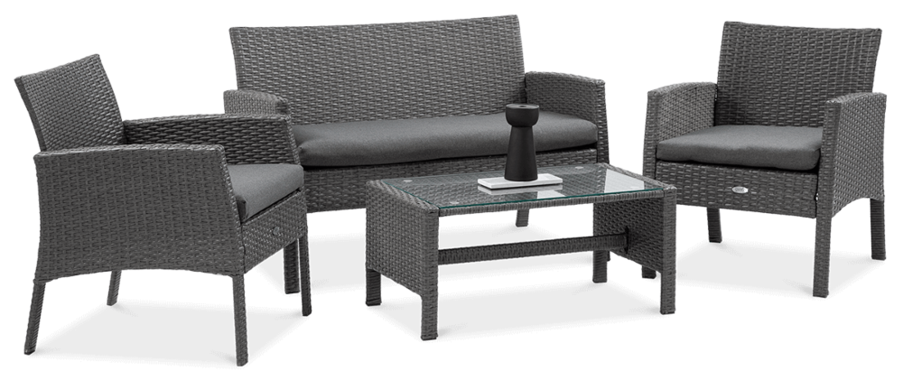 Sofa, fotele i stół - zestaw z technorattanu