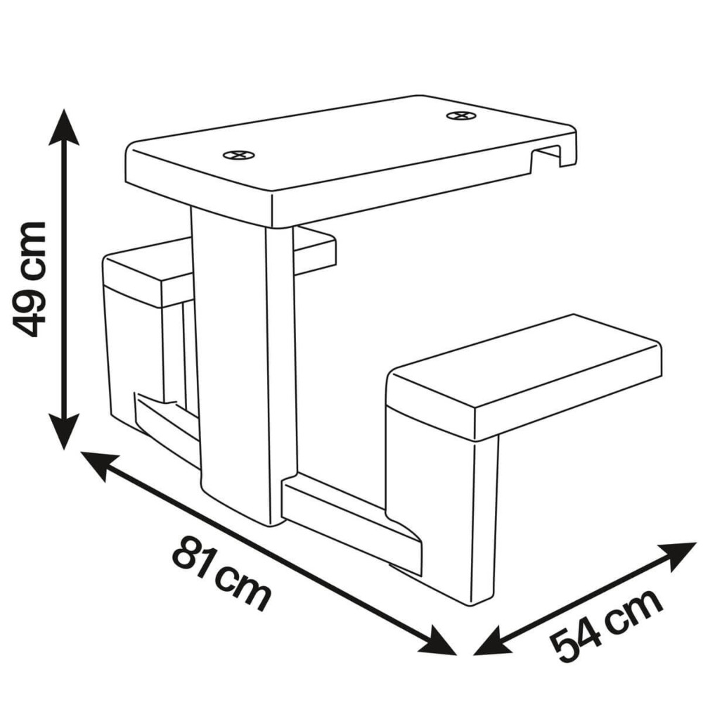 Wymiary Stolika piknikowego 81x54x49cm - Smoby