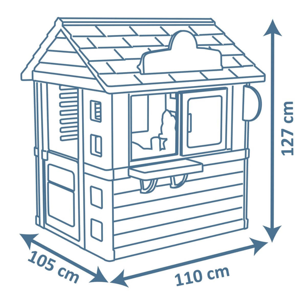Wymiary domku Lodziarnia 105x110x127cm - Smoby