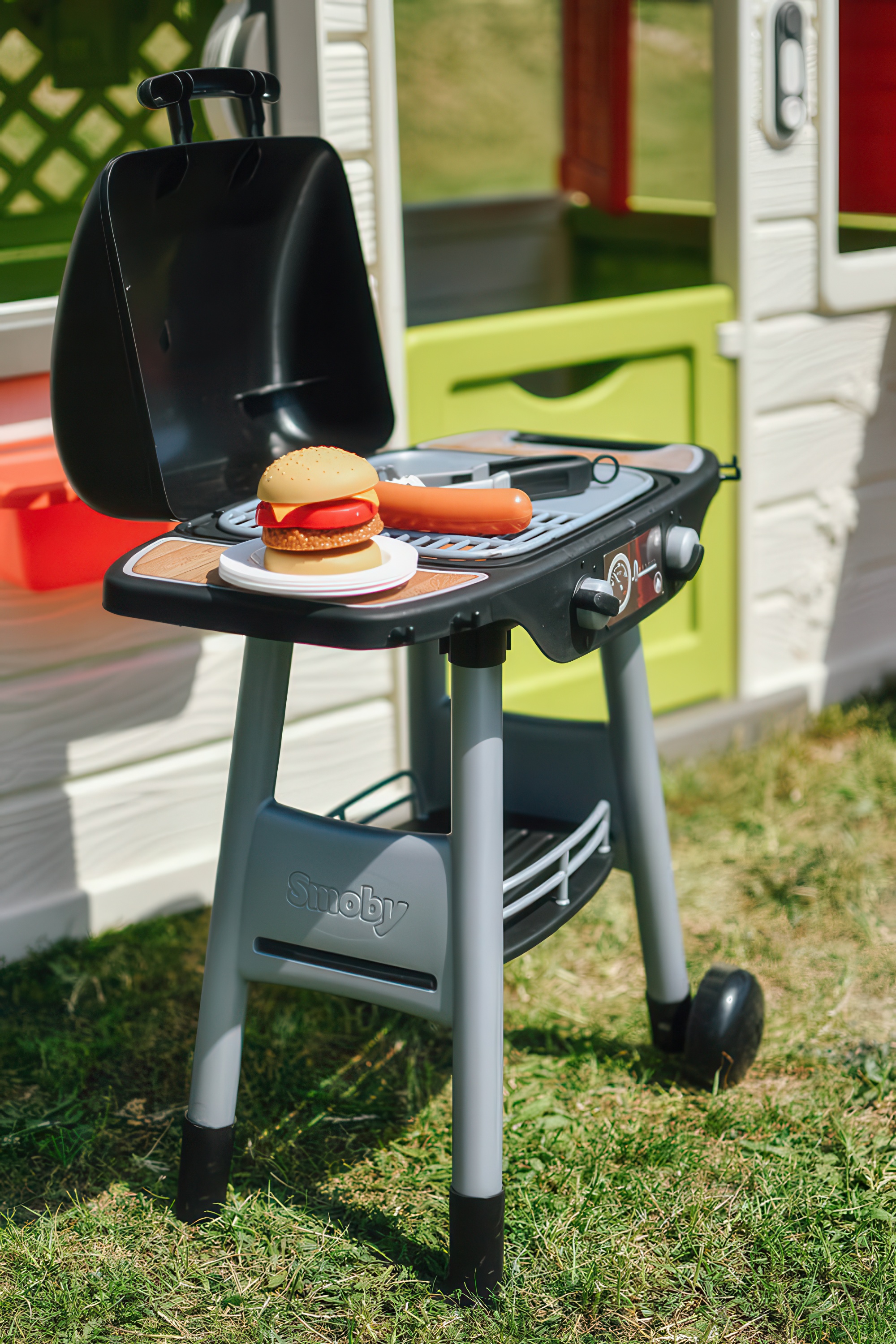 Barbecue Jouet Smoby BBQ Grill - Pour Enfants - 18 Accessoires - Fonctions Flammes - Neuf